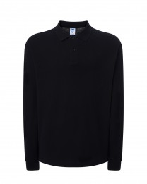 Polo męskie z długim rękawem JHK PORA 210 LS  BLACK  