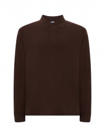 Polo męskie z długim rękawem JHK PORA 210 LS  CHOCOLATE