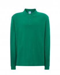 Polo męskie z długim rękawem JHK PORA 210 LS  KELLY GREEN