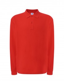 Polo męskie z długim rękawem JHK PORA 210 LS  RED