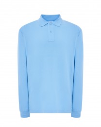 Polo męskie z długim rękawem JHK PORA 210 LS  SKY BLUE