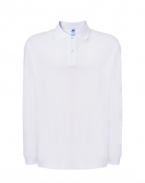 Polo męskie z długim rękawem JHK PORA 210 LS  WHITE