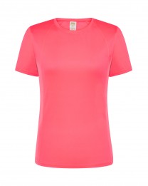 T-shirt  JHK, damski sportowy - SPORT T-SHIRT LADY -  FUCSIA FLUOR