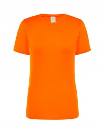 T-shirt  JHK, damski sportowy - SPORT T-SHIRT LADY -  ORANGE FLUOR