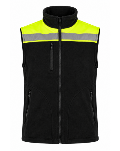 Kamizelka polarowa ostrzegawcza NEOPLUS FLHV400VEST - BLACK  / GOLD FLUOR