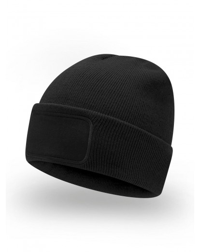 Czapka zimowa URBAN z naszywką  - BLACK