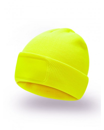 Czapka zimowa URBAN z naszywką  - GOLD FLUO