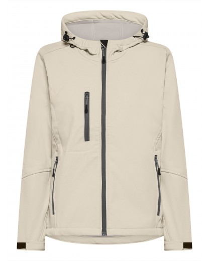 SOFTSHELL WINDSTORM HOODED LADY - OFF WHITE