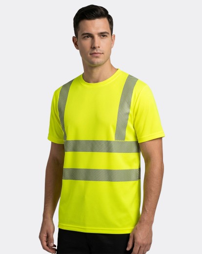 T-shirt ostrzegawczy NEOPLUS TSHV55 - GOLD FLUOR