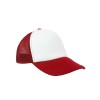 Czapka pięciopanelowa TRUCKER poliester 100%  CZA610 - RED / WHITE