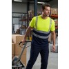 T-shirt ostrzegawczy NEOPLUS TSHV55 - GOLD FLUOR / NAVY