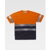 T-shirt ostrzegawczy, dwukolorowy - ORANGE FLUOR