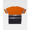 T-shirt ostrzegawczy, dwukolorowy - ORANGE FLUOR