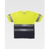 T-shirt ostrzegawczy, dwukolorowy - GOLD FLUOR